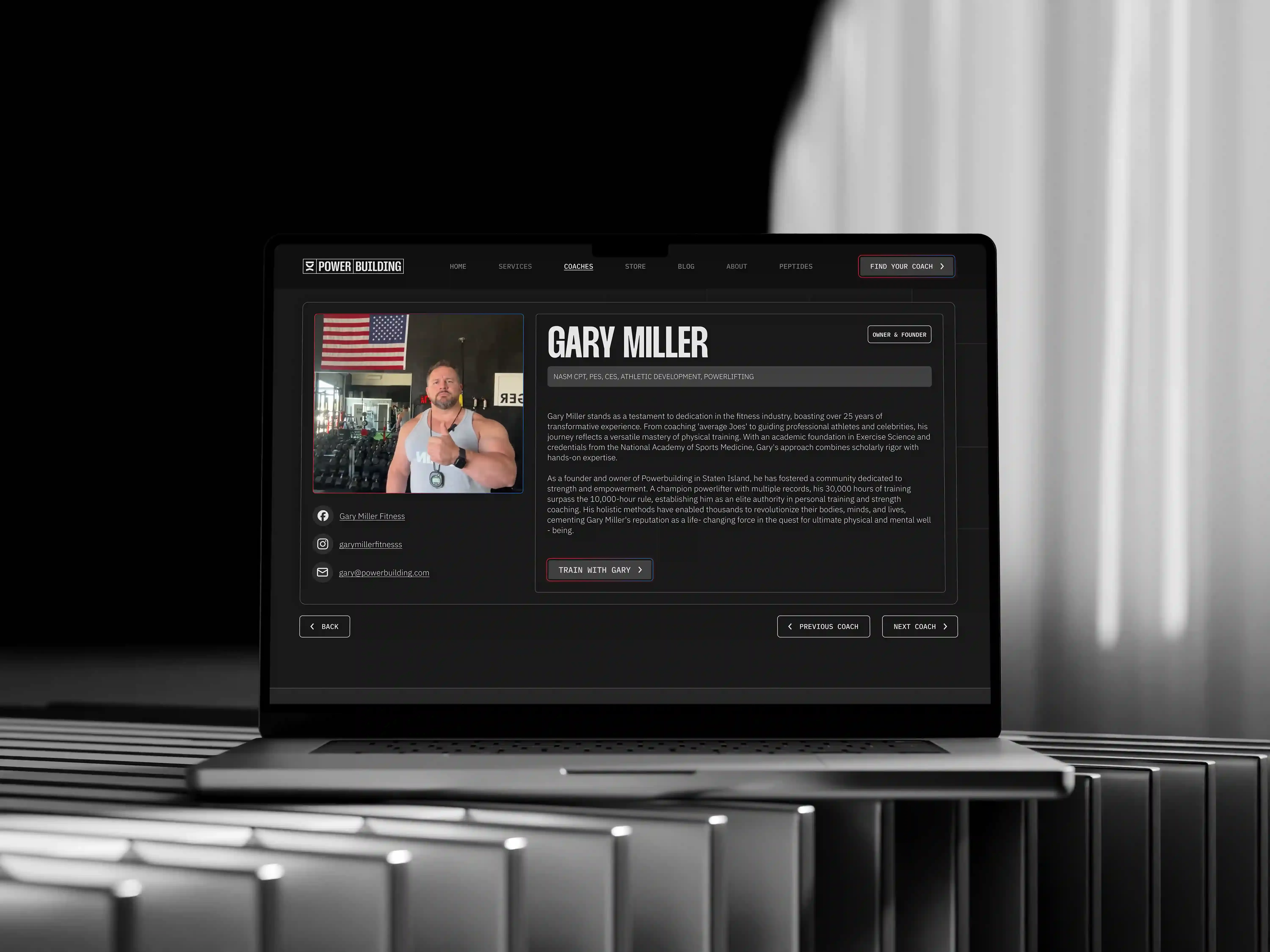 Coach details page