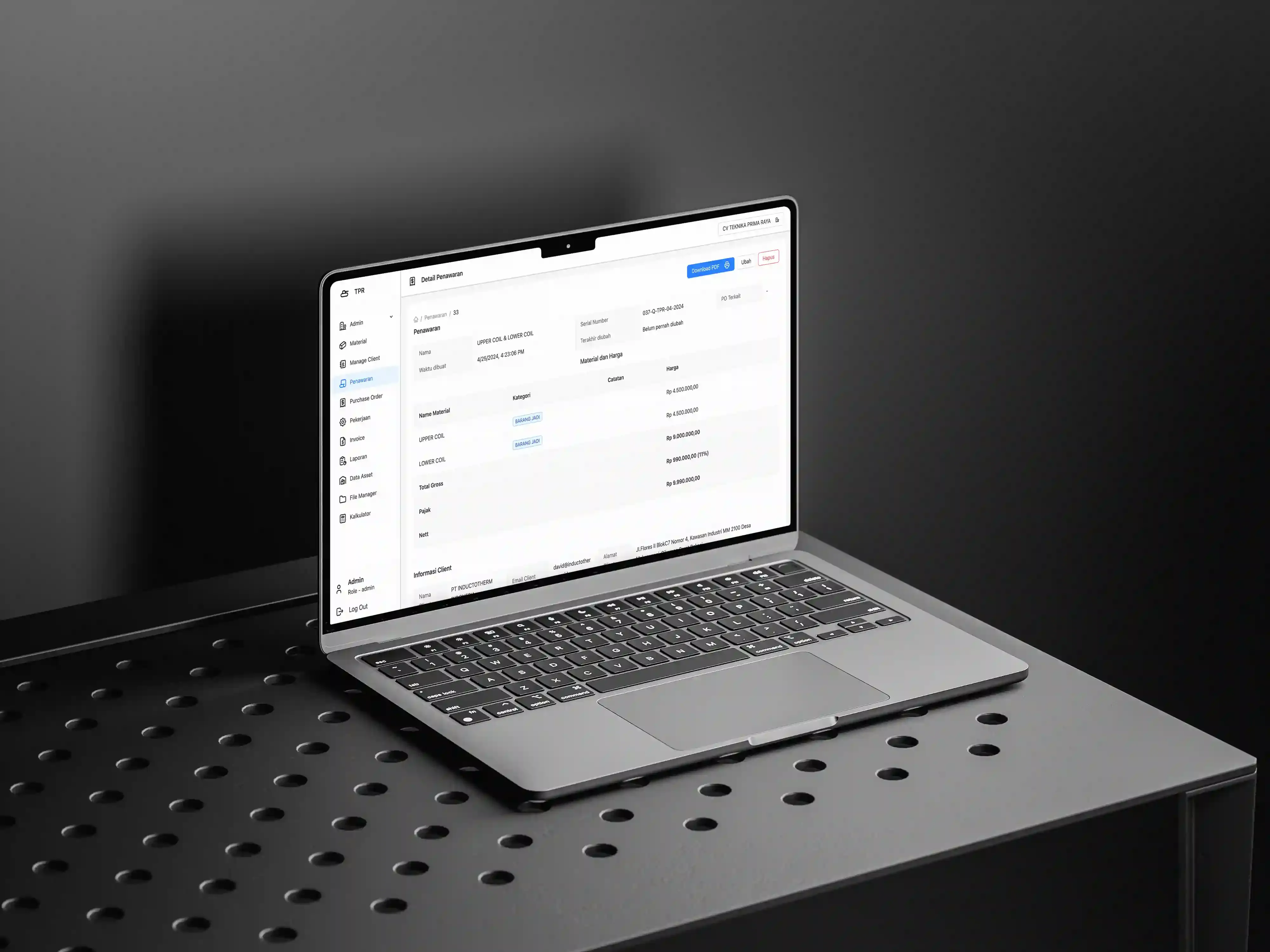 Procurement order list dashboard