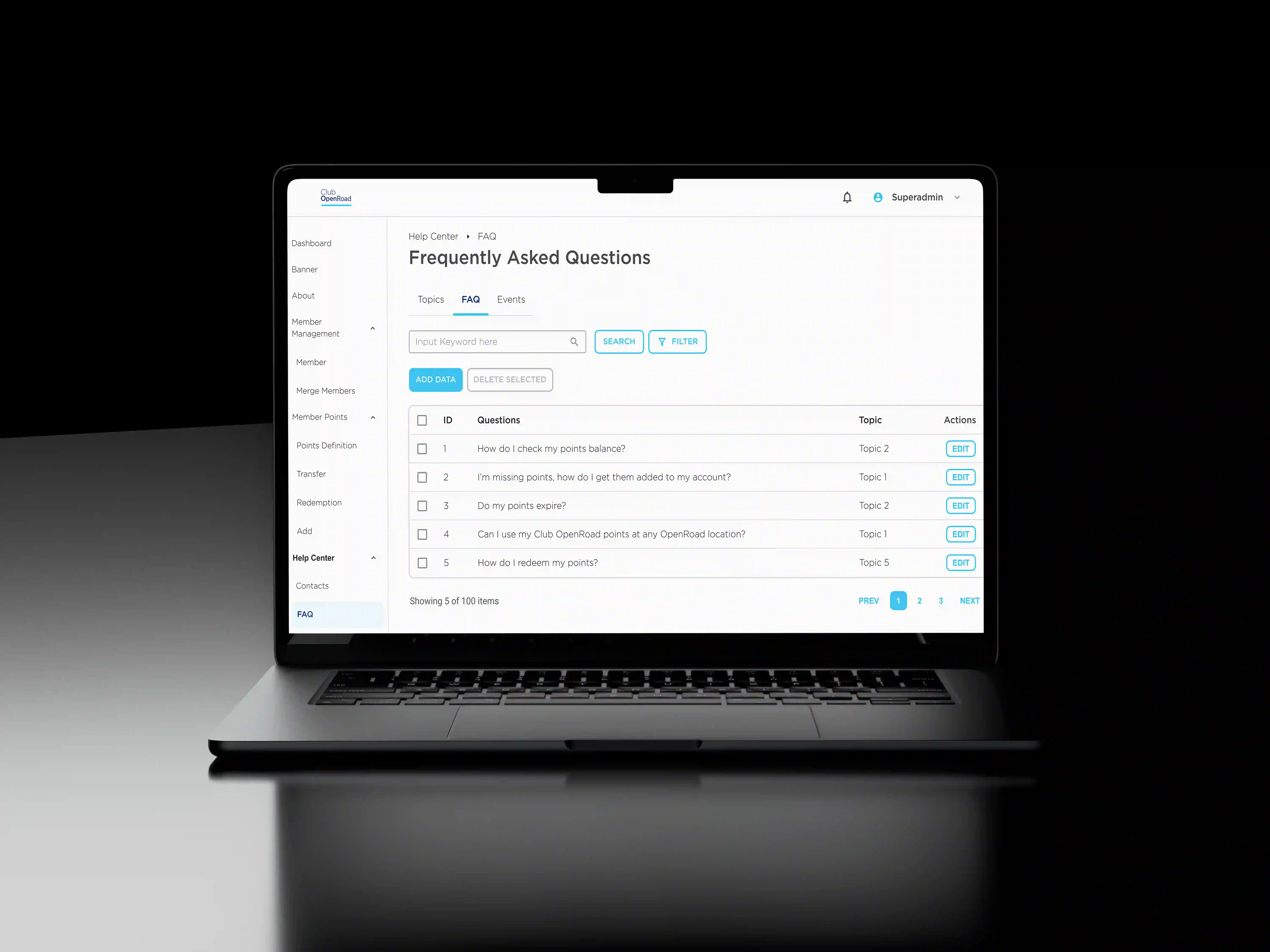 Frequently asked questions page