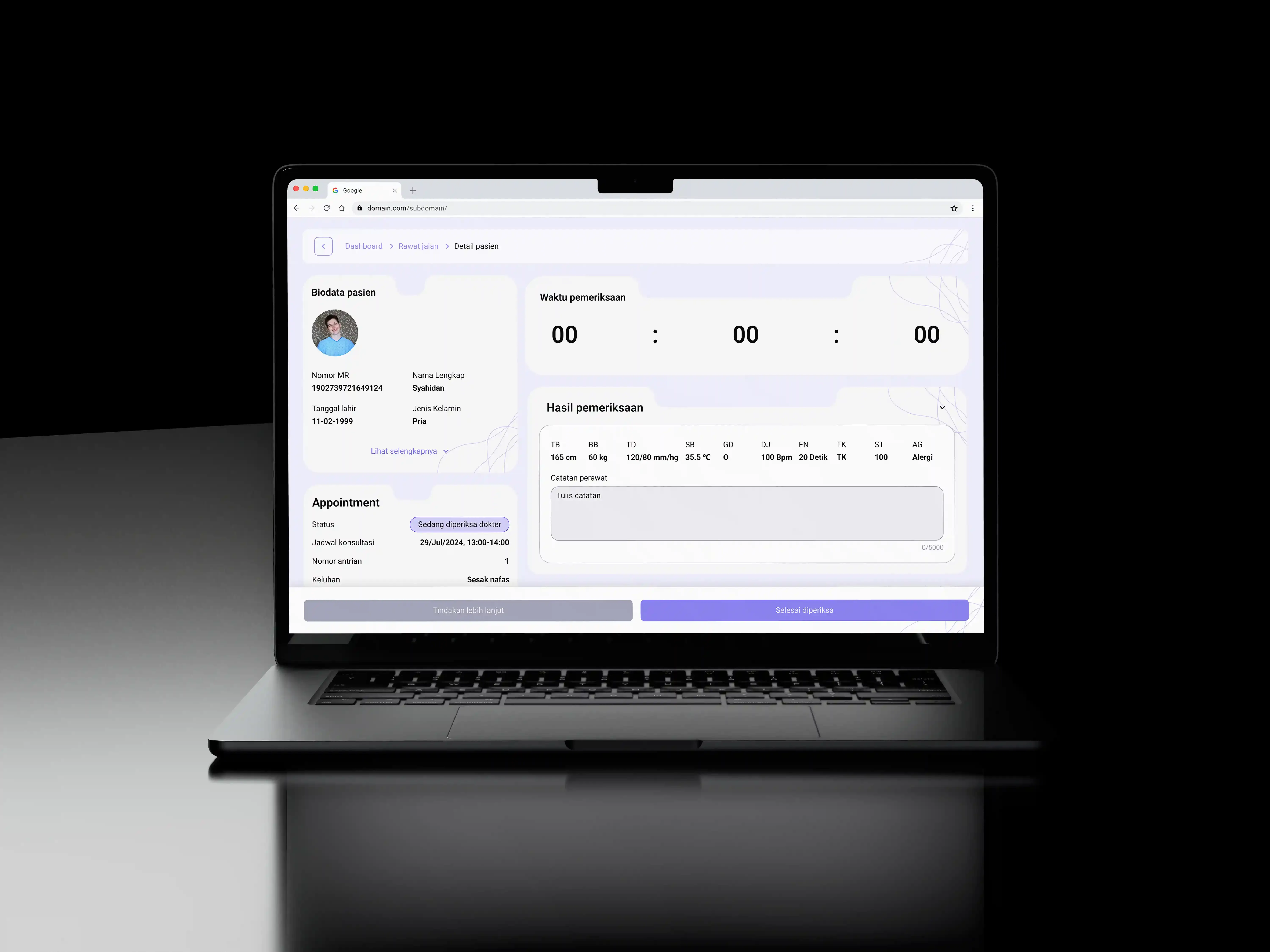 patient detail dashboard