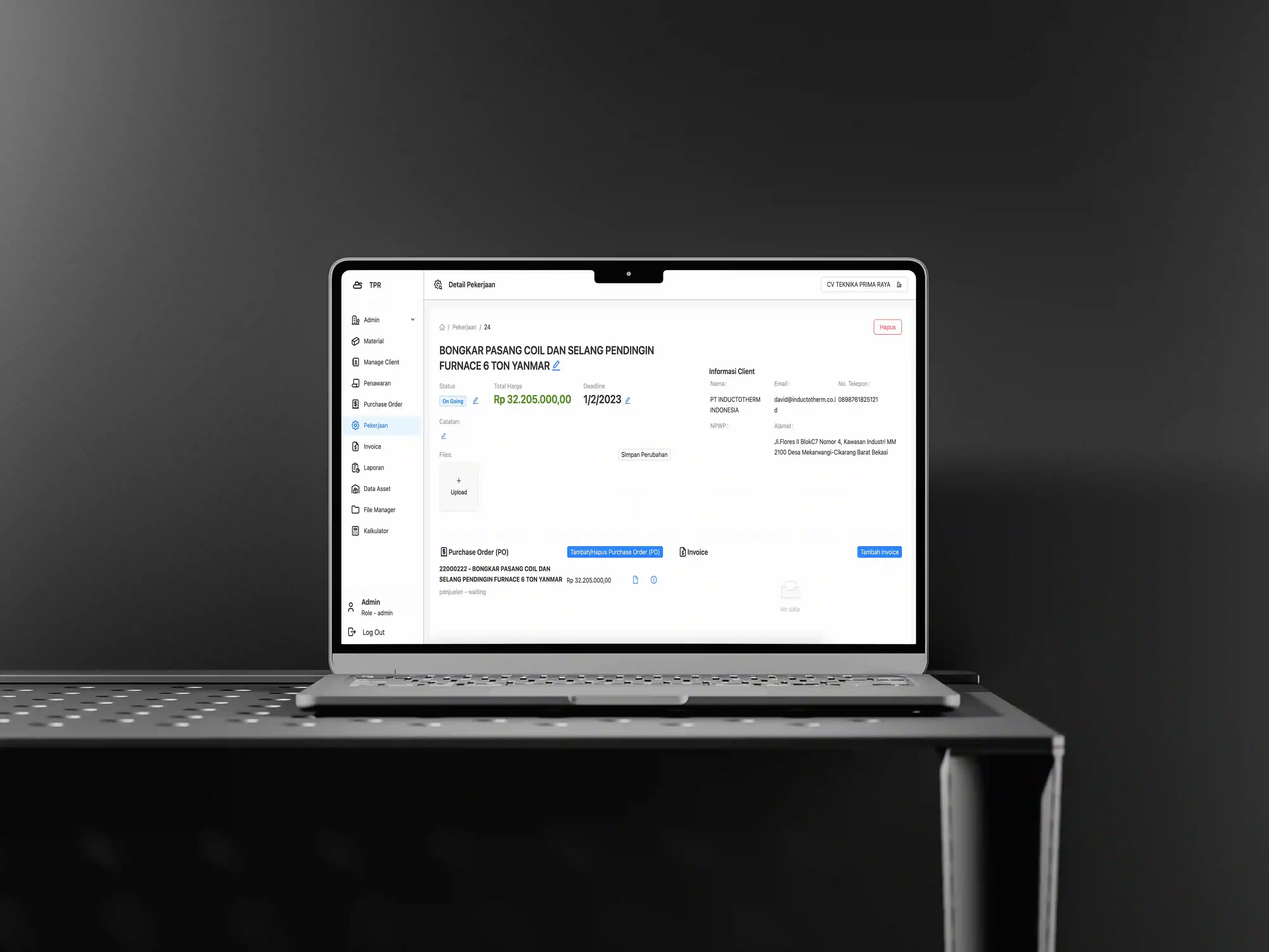 Work order details