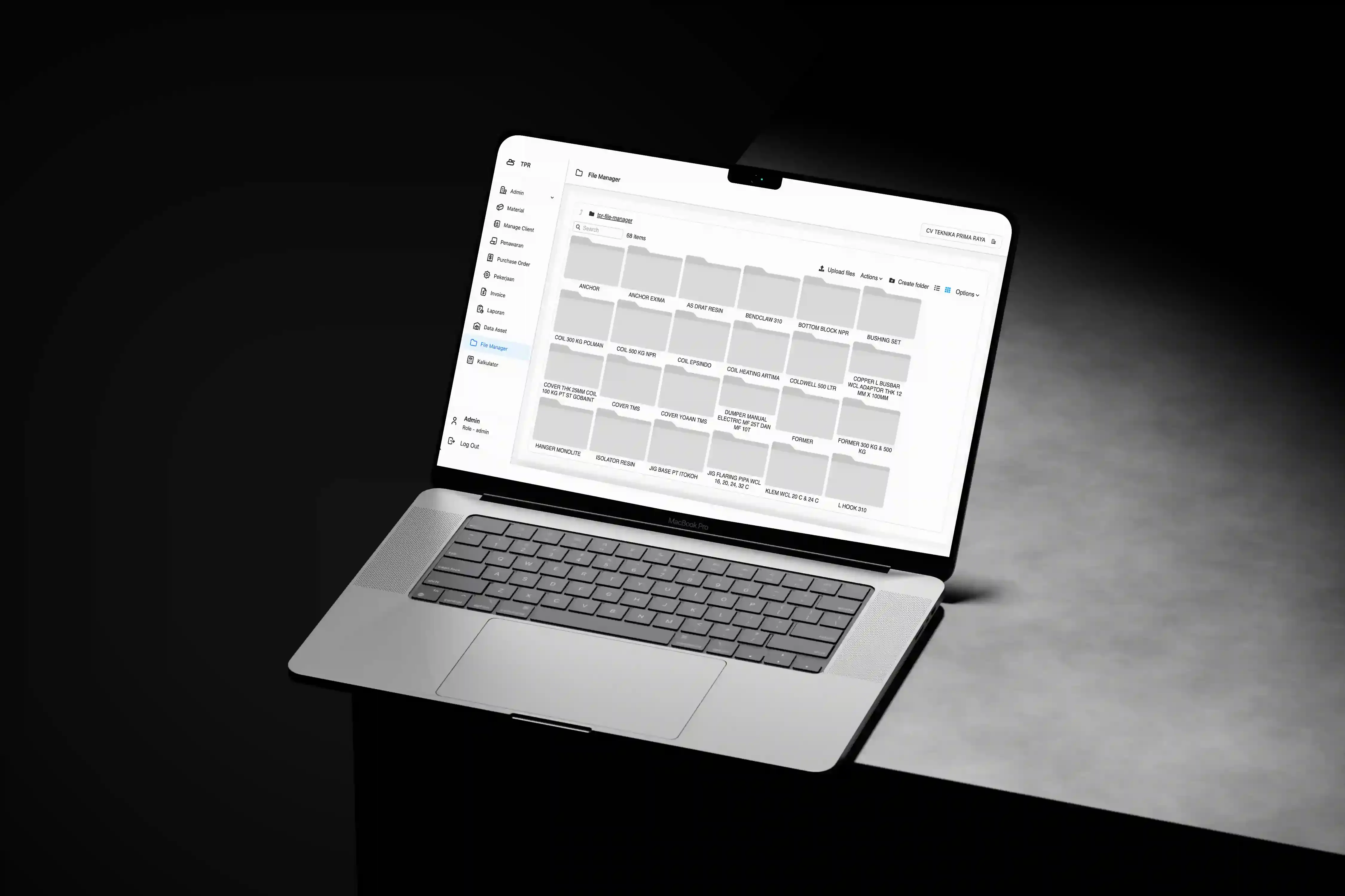 File management dashboard