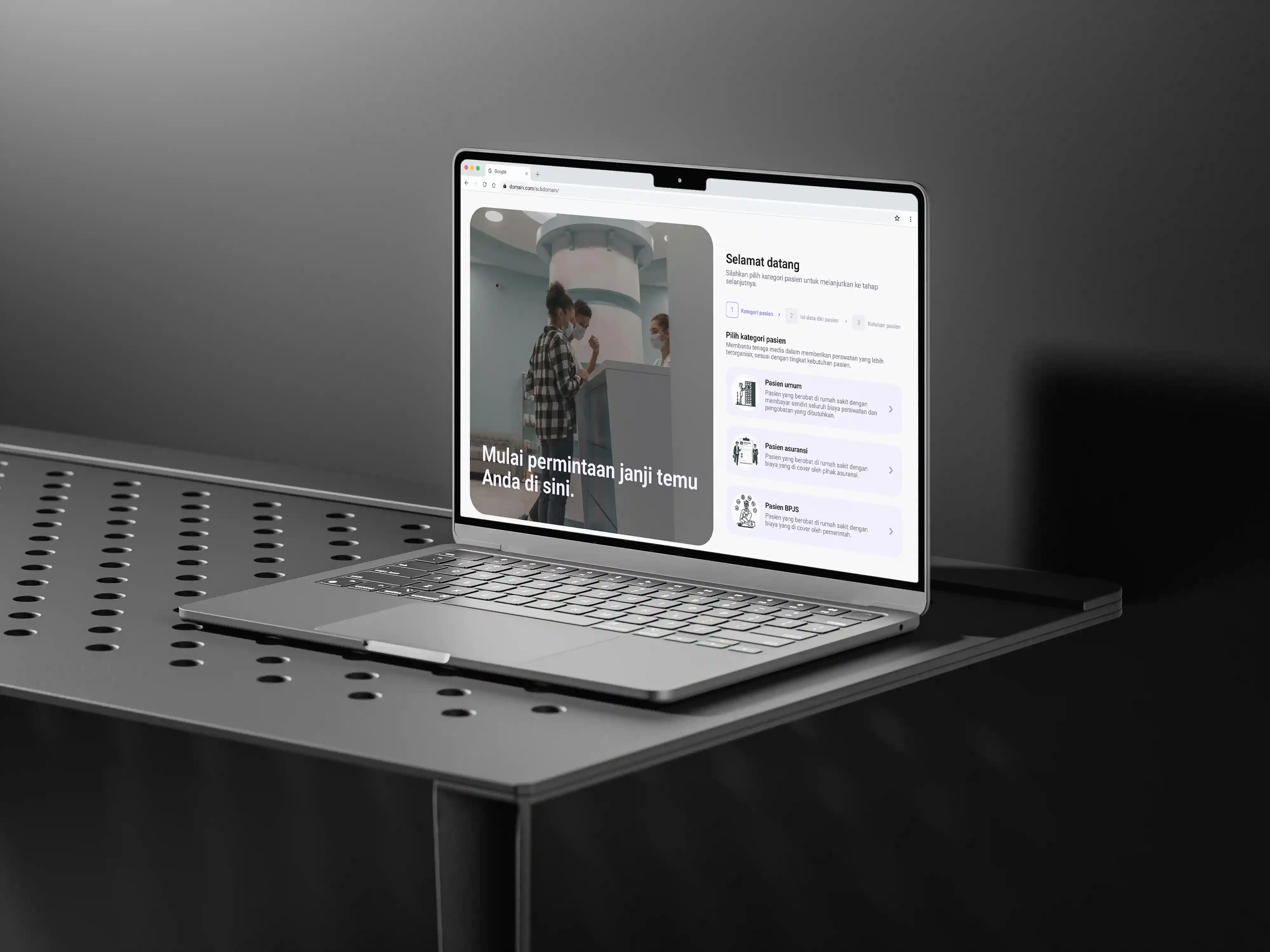 Modern hospital dashboard for patient and appointment management.